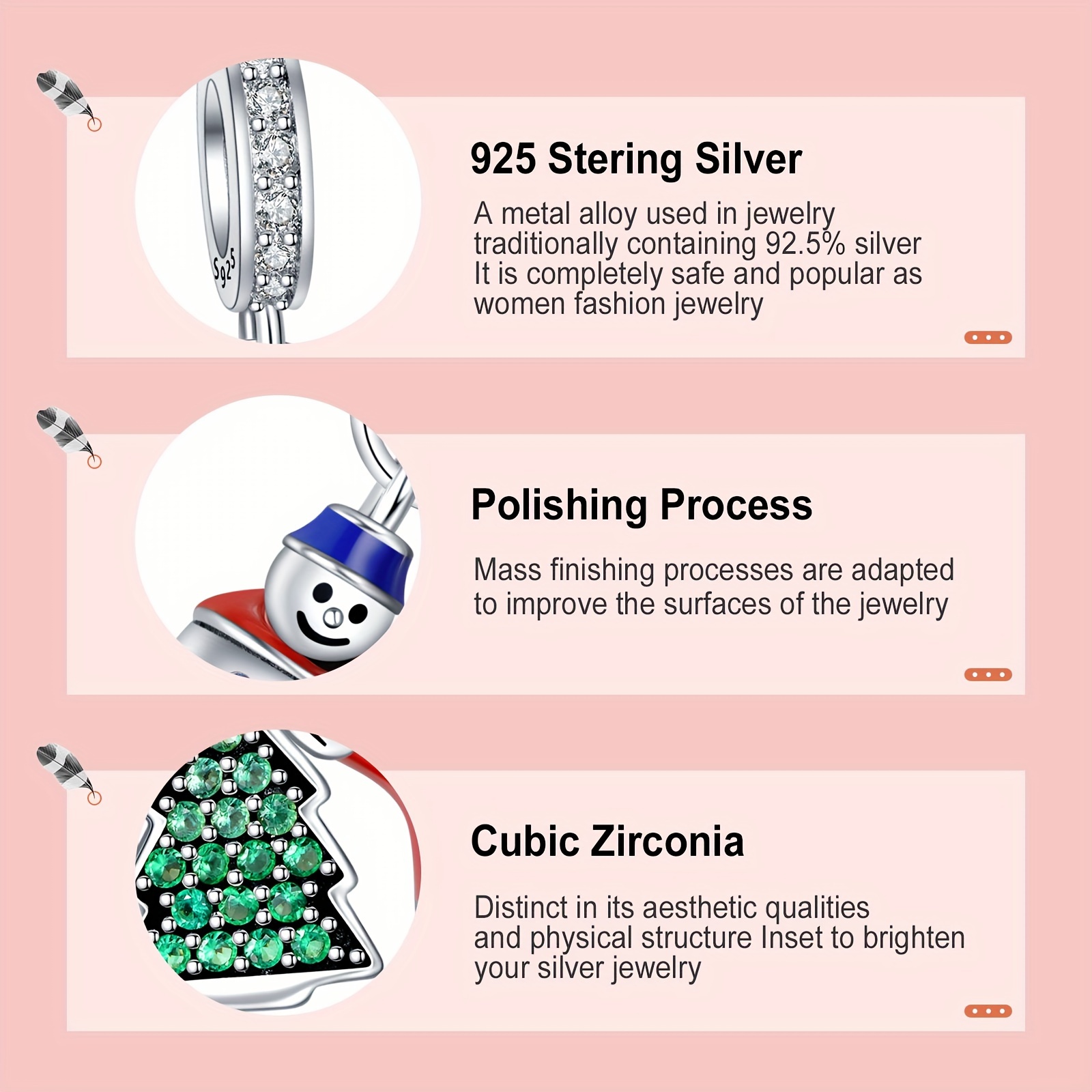 S925 Snowman Tree Charm Pendant for Bracelet & Necklace